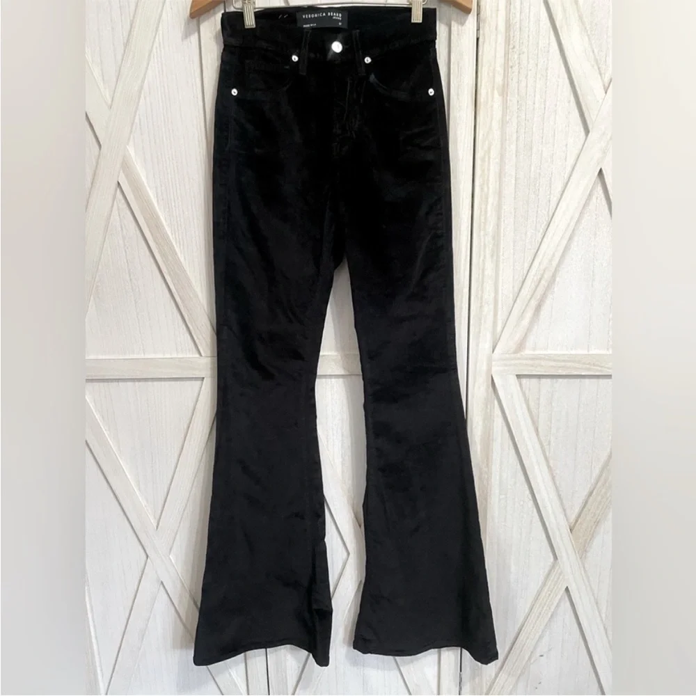 VERONICA beard Sherida Exaggarated Flare Bell Bottom Velvet Pants Jeans 31 - Picture 7 of 12